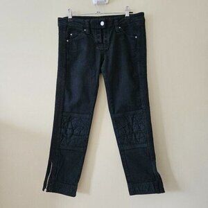 Isabel Marant Etoile Jeans Women 4 Black 1501 Straight Cropped Goth FLAW No Lace